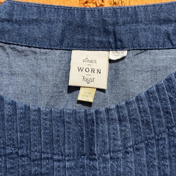 GUC Anthropologie Ulla Patchwork Denim Blouse US6 Medium by Seen Worn Kept - Picture 7 of 9